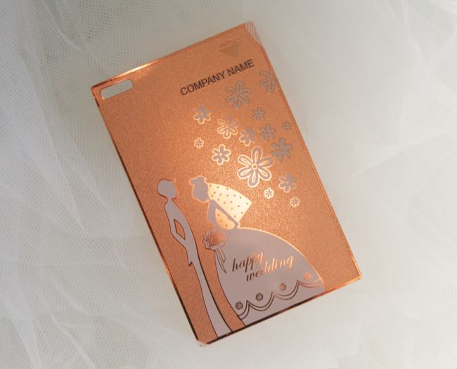 Carte de visite organisateur de mariage en métal Rose Saint Tropez 83